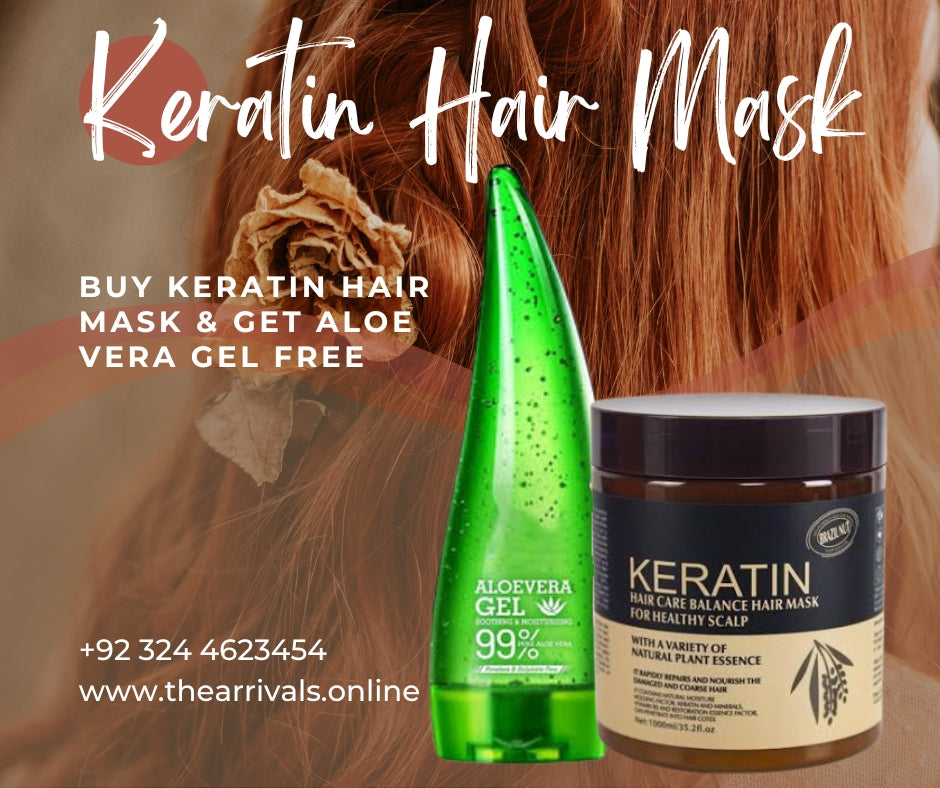 Keratin Hair Mask 500ml & Aloe Vera Gel